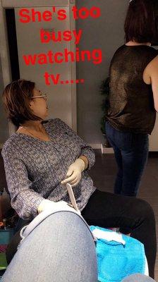 She paid no attention to me while getting my pedicure, she wanted tv the whole time and I have to pay $30 for a pedicure?