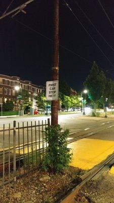 The only sign I spotted for the T at Sutherland Road MBTA Station