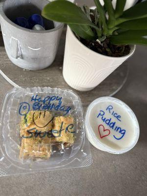 Rice Pudding & Baklava