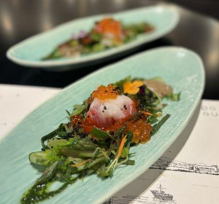 Chef's Course #2 - HweMuChim: Raw Fish Salad w/ POGU's special sauce | 5-course: $95