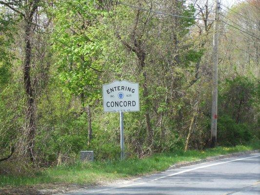 Entering Concord on Route 62 from Bedford.