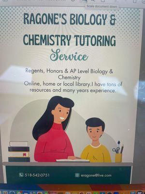 Ragone’s Biochemistry Tutoring