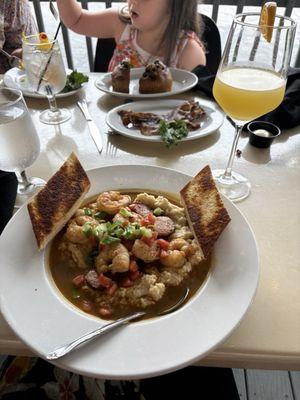 Low Country Shrimp and Grits Pineapple Mimosa