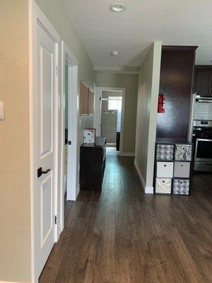 After pic - hallway leading to bathroom