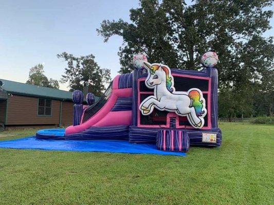 Unicorn Slide Bounce House Combo