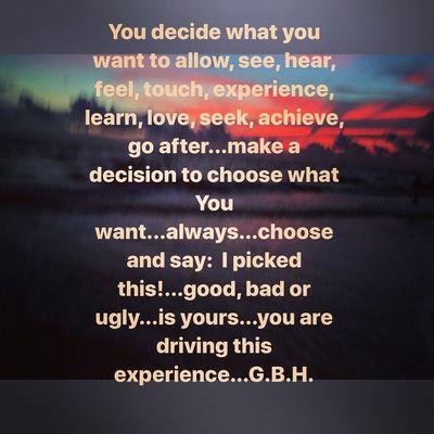 Decide what you want.