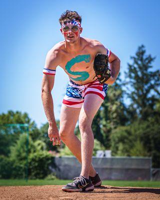 Every summer the Prune Packers throw a fun 4th of July celebration at Rec Park in Healdsburg! Players always dress the part!