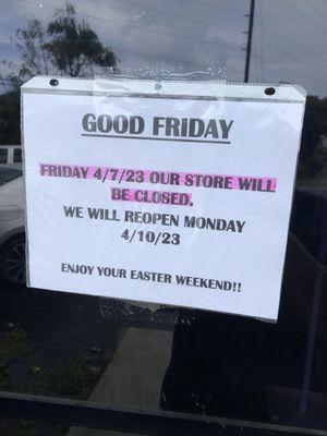 Heads up for April 2023.