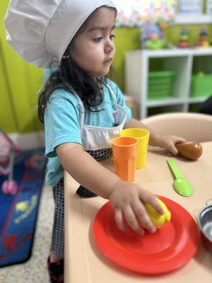 Learning essential skills in the kitchen