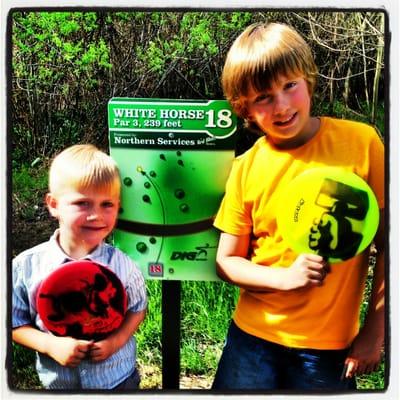 My kids finishing a round.