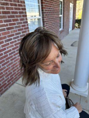 Root color with highlights by Tori