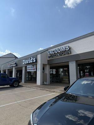 Tops Vacuum and Sewing in the previous David's/Oreck store location. NE corner of Plano Parkway and Alma Rd.