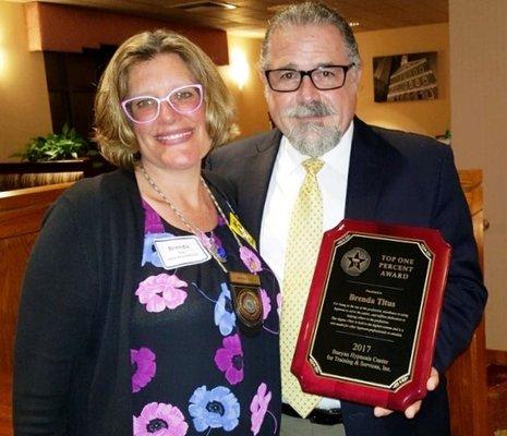 I recently received the "Top One Percent Award" from the Banyan Hypnosis Center for Training and Services, Inc. This award is a recognition