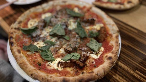 Crispy eggplant pizza