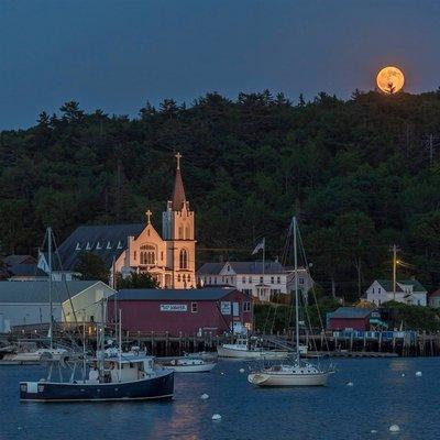 Boothbay Harbor at sunset