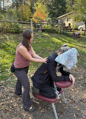 Chair Massage at the Fairy Festival in Nov