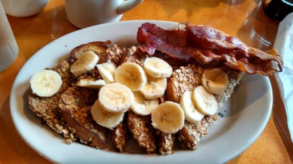 Banana Dream French Toast- bacon is NOT included!