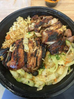 Teriyaki Chicken, Fried Rice, Veggies