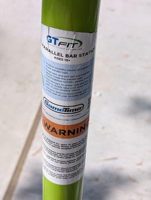 Parallel Bar Station instructions