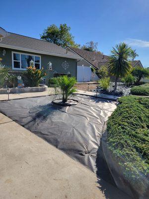 Before. Installing new plants, and turf. To give the home new fresh curb appeal!