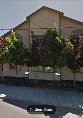 Upstairs of this building is the dental office.