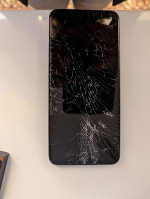 Cell phone smashed by an employee of We Custom