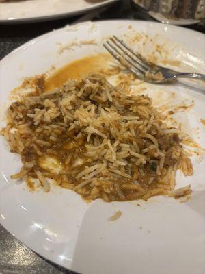 Indian lamb curry with rice