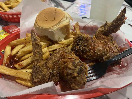Wings and fries from happy hour menu