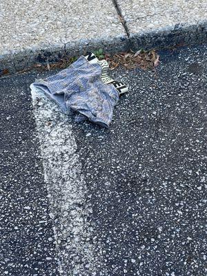 Underwear in the parking lot for days