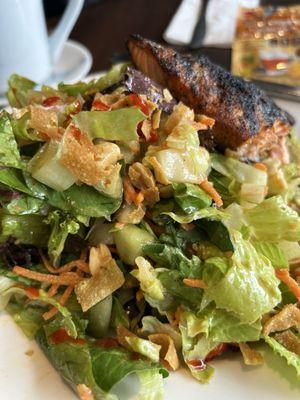 Thai salad with blackened salmon