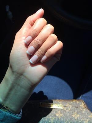 Beautiful shellac French mani by Helena. She is fast & efficient!