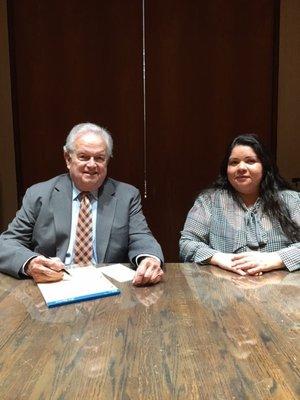 Ed Pfiester and Paralegal Maria Hernandez, fluent in English & Spanish.