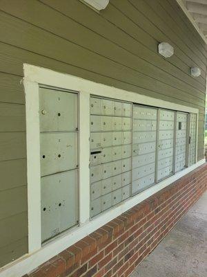 Mailboxes back side after about 2 months after it was broken into again and still unresolved.