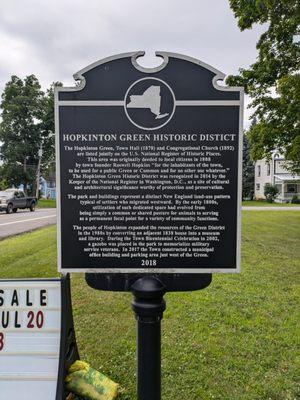 Hopkinton Green Historic District Marker
