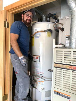 Rick servicing my hot water tank.