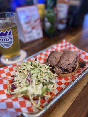 Brisket sandwich.