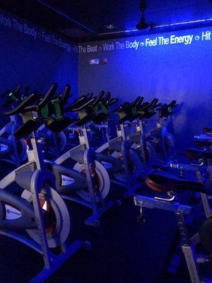 Inside the cycling studio