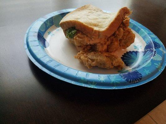 Pork chop sandwich