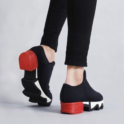 Unisex Black Red Neoprene Sneaker