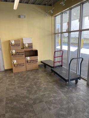 Boxes and dollies