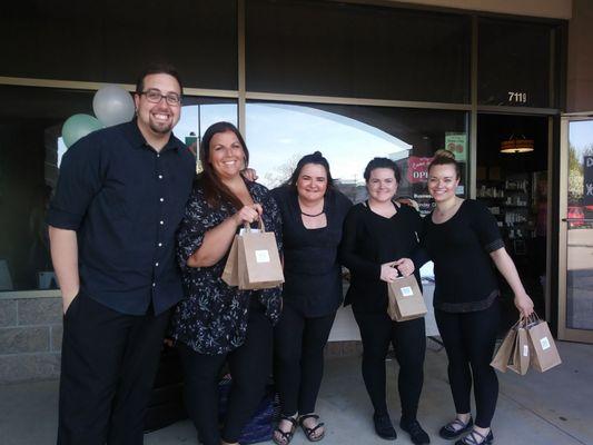 The amazing folks at Faces welcome guests to their 4th birthday party recently.