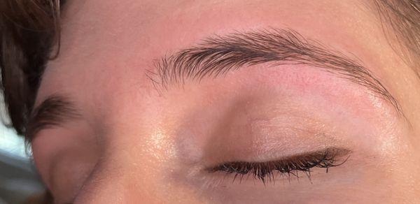 Eyebrow threading- wish I took a before picture!