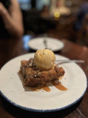White chocolate bread pudding