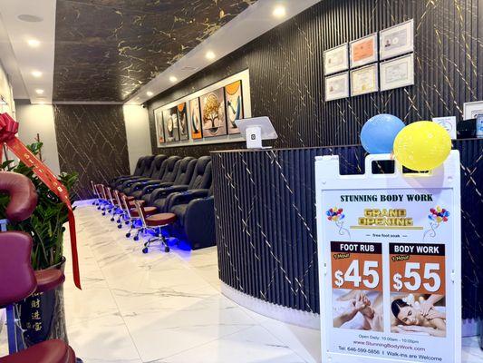 special price for body work massage and foot massage.