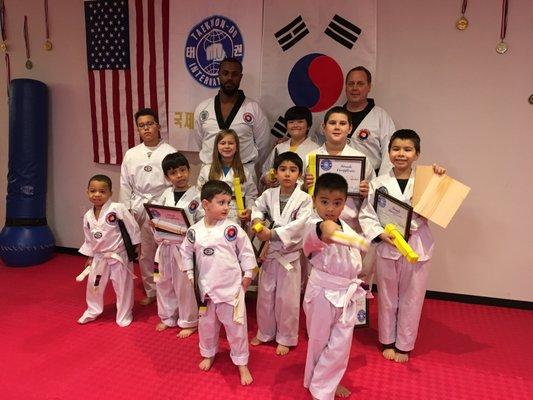 Complete Taekwon-do's 1ST promotion test - 12/7/18.