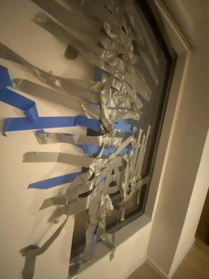 My window latch is broken. The window has blown wide open. They said I have to sleep in the freezing cold until Monday. im freezing.