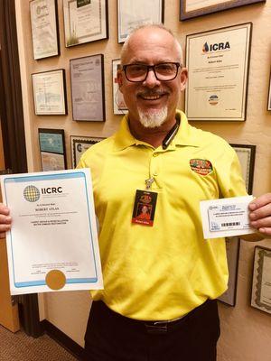 Water damage certified technician with the IICRC!