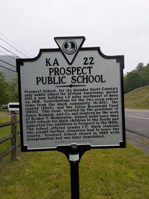 Prospect Public School Historical Marker, Gate City