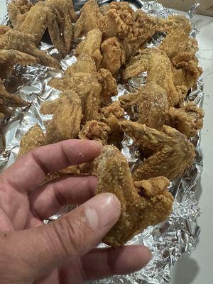 20 piece tiny cornish hen size fried wings.