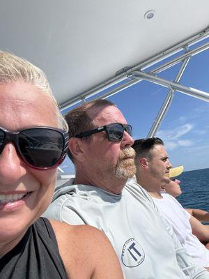 Captain Dave let us all ride up top on the way back. It was so beautiful!!